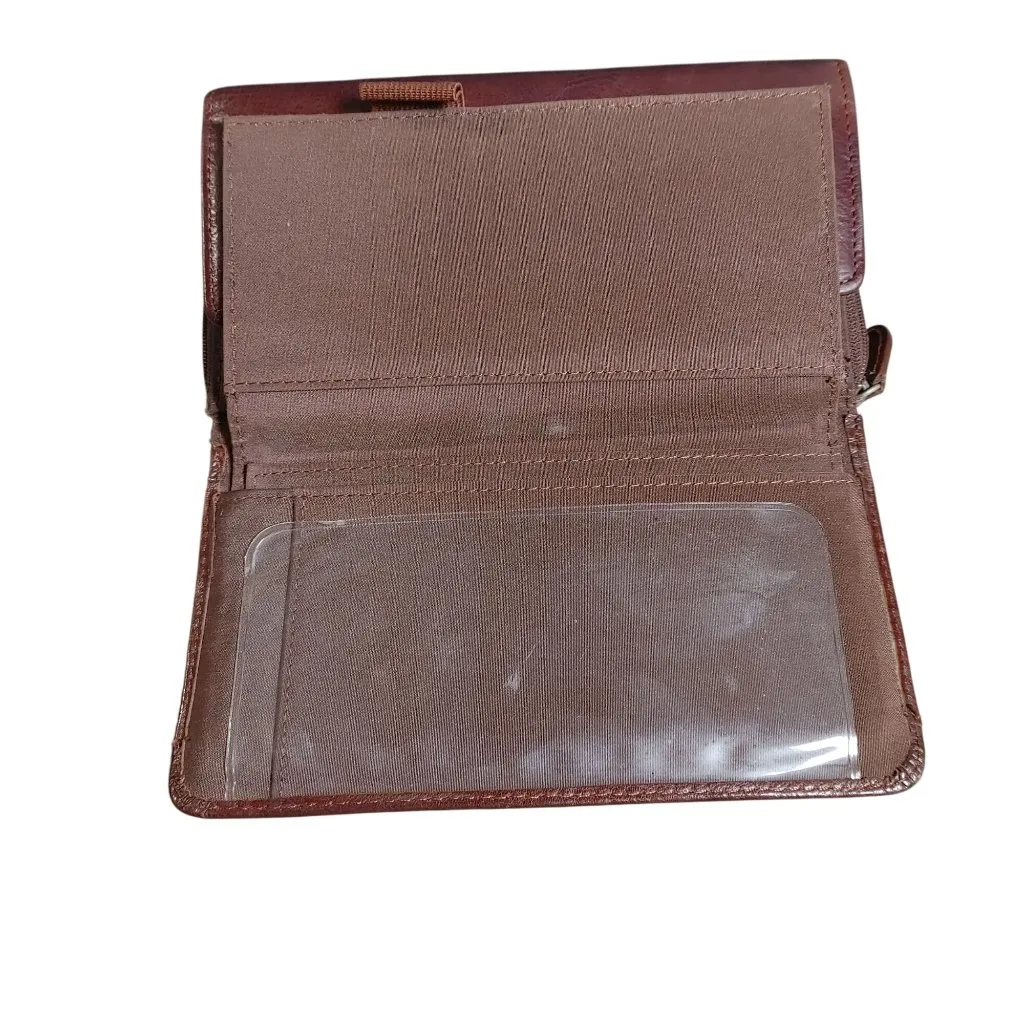 Leather Brown Wallet Vintage Wilson Multiple Compartments Snap Closure Organizer - Image 8