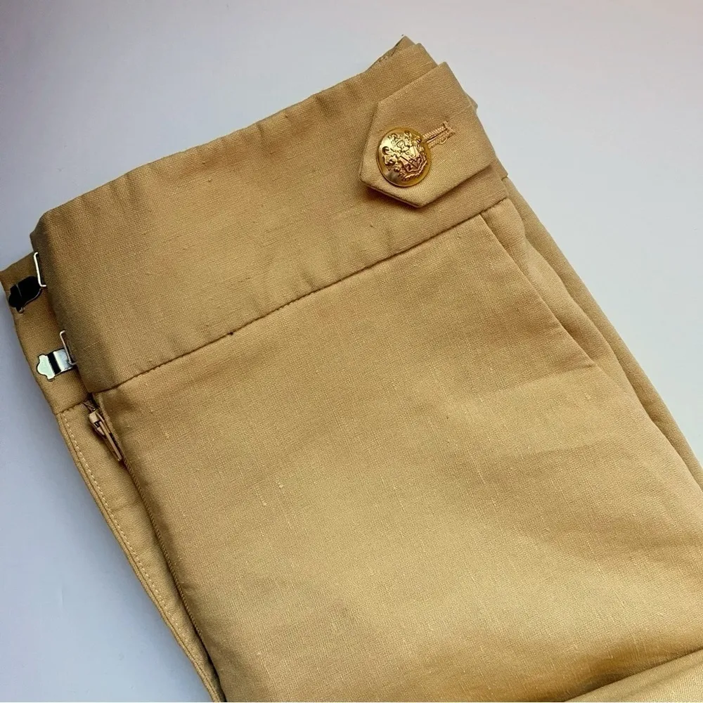 Veronica Beard • Aubrie High Rise Wide Leg Linen Crop Pant Vintage Yellow - Image 3