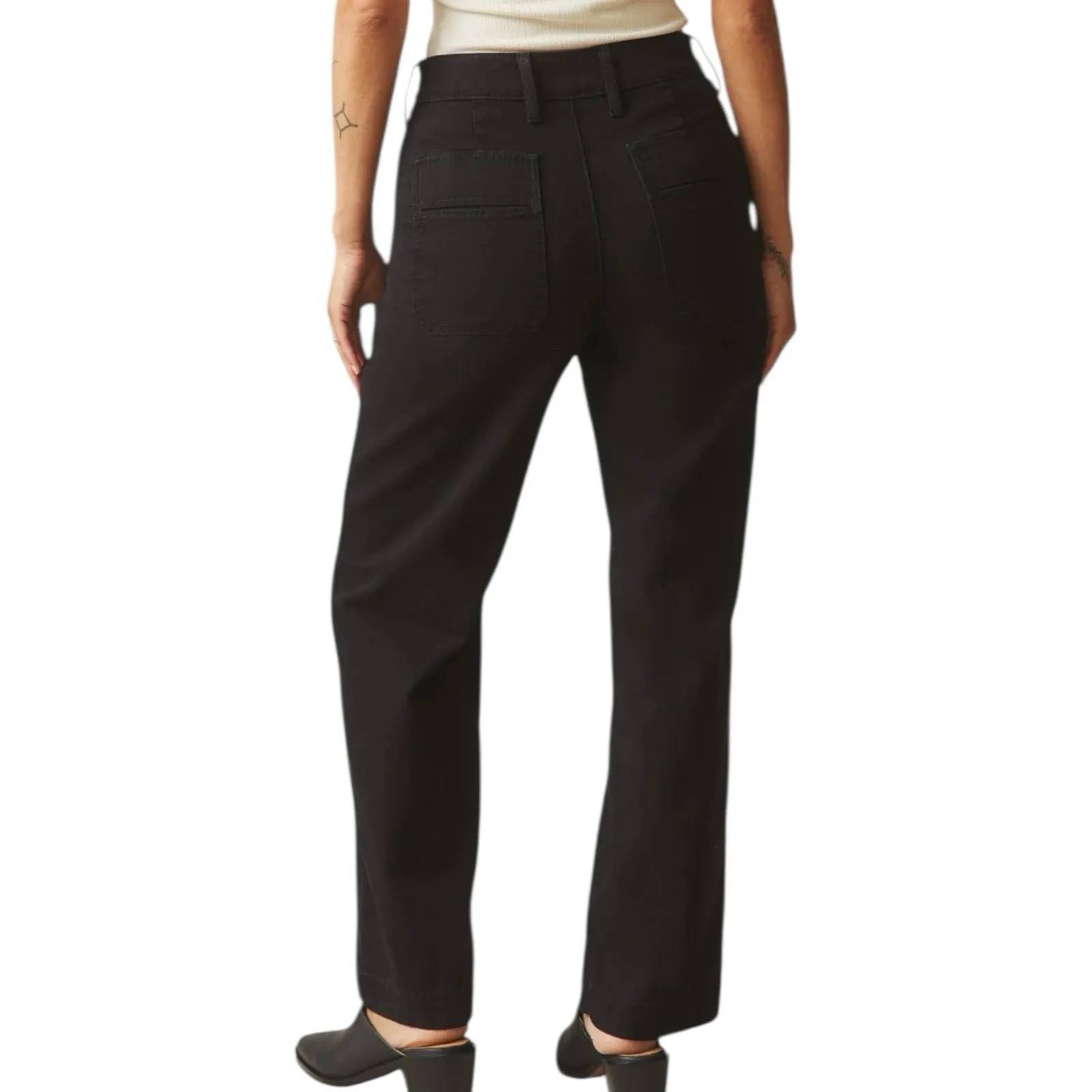 NWOT American Giant Women’s Wide Leg Chino Pants Size 4 Black - Image 3