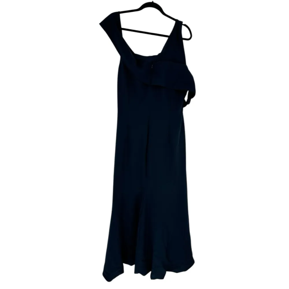 Theia Navy Mermaid Gown size 22 Full Length One Shoulder Wedding Formal Event Blue - Image 9