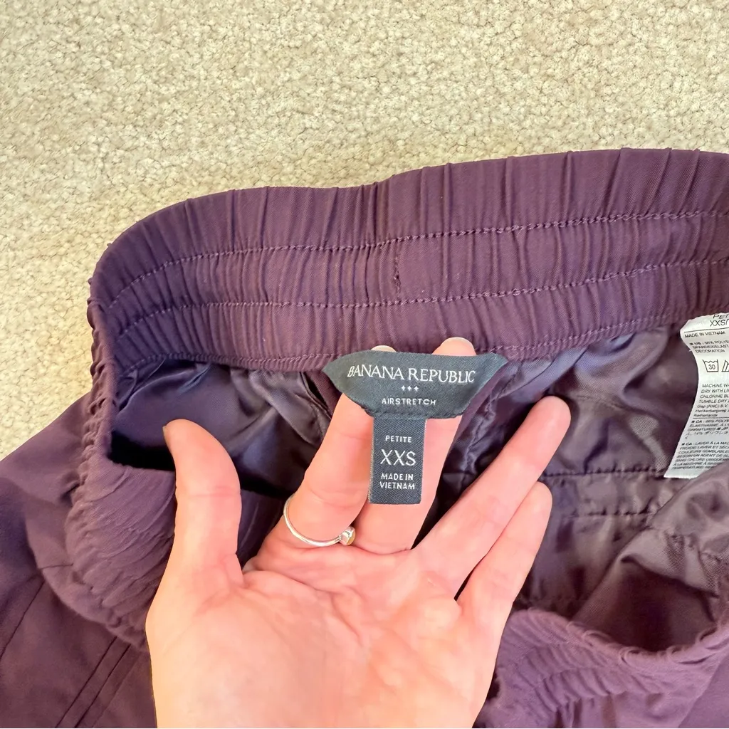 Banana Republic Airstretch Purple Jogger Pants XXS Petite - Image 4
