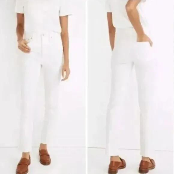 NEW Madewell The High-Rise Perfect Vintage‎ Jean in Tile White, 28 - Image 2