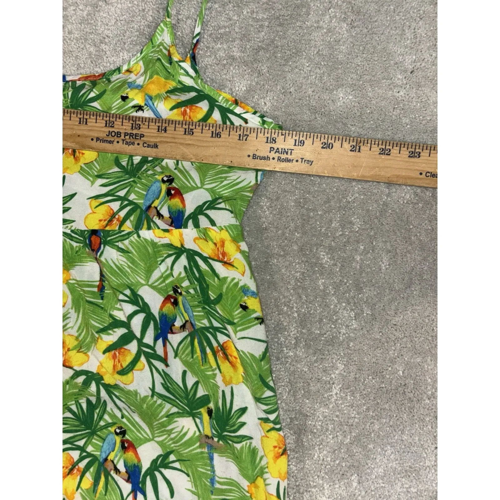 American Apparel Parrot‎ Yellow Green Flowy Tropic Tank Dress Women's Sz Small - Image 4