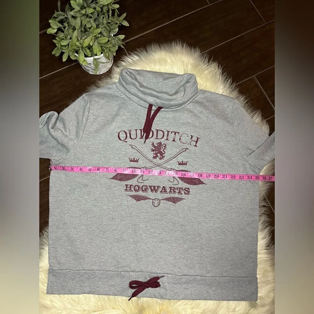 Harry Potter grey/burgundy Quidditch Hogwarts pullover sz XL Gray - Image 5