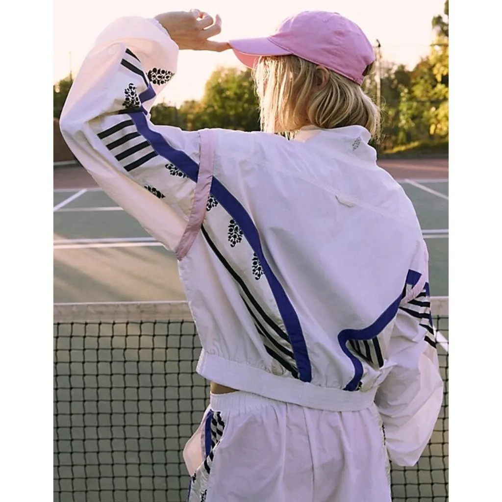 FREE PEOPLE Movement Track In Action Jacket in Ivory Combo Size Large Blue - Image 2