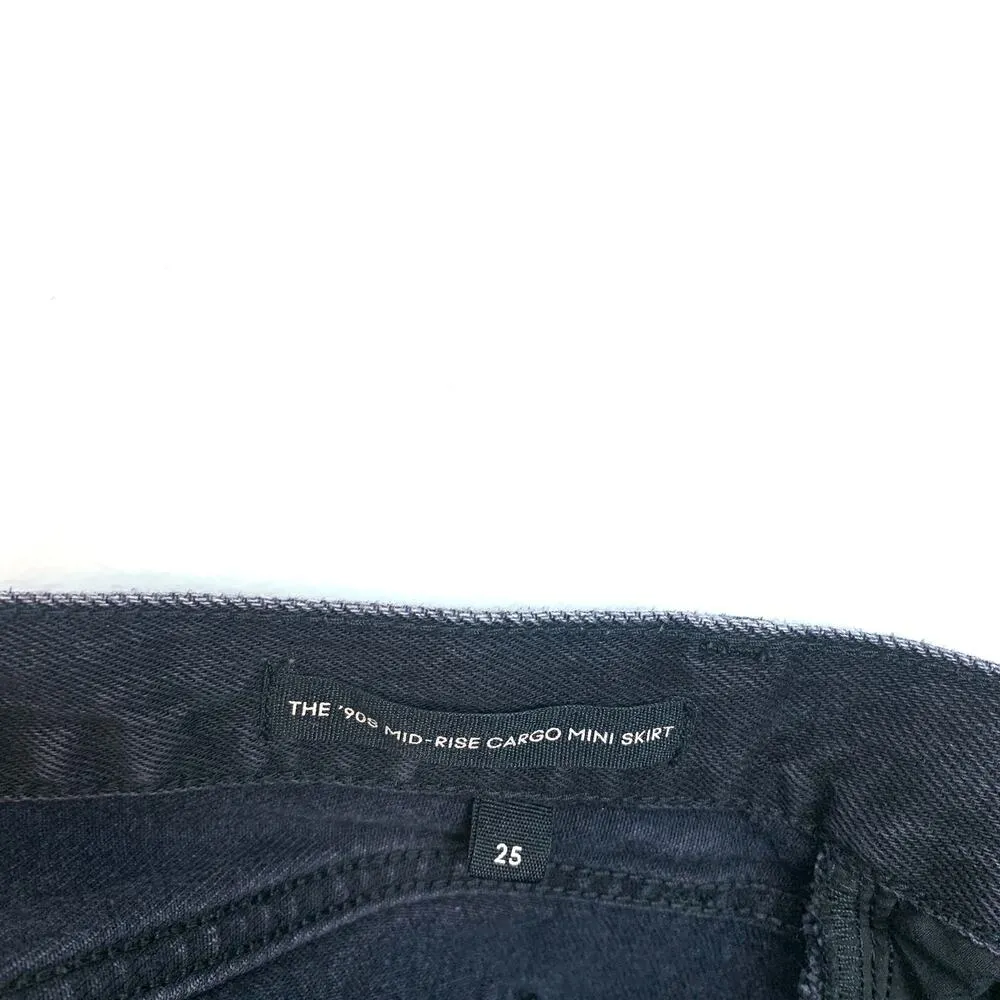 Aritzia Denim Forum The '90s Mid Rise Cargo Mini Denim Jean Skirt Black Eyeliner - Image 6