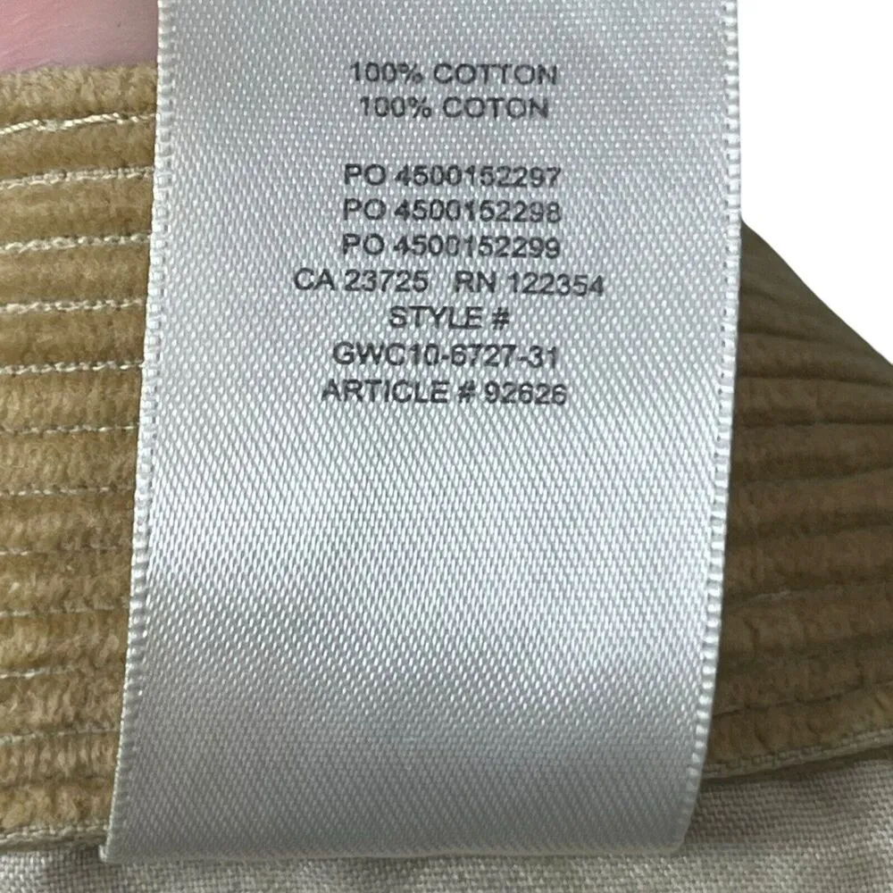 Aritzia Denim Forum Joni Corduroy Pants Women’s Size 27 Tan High Rise Loose Fit - Image 13