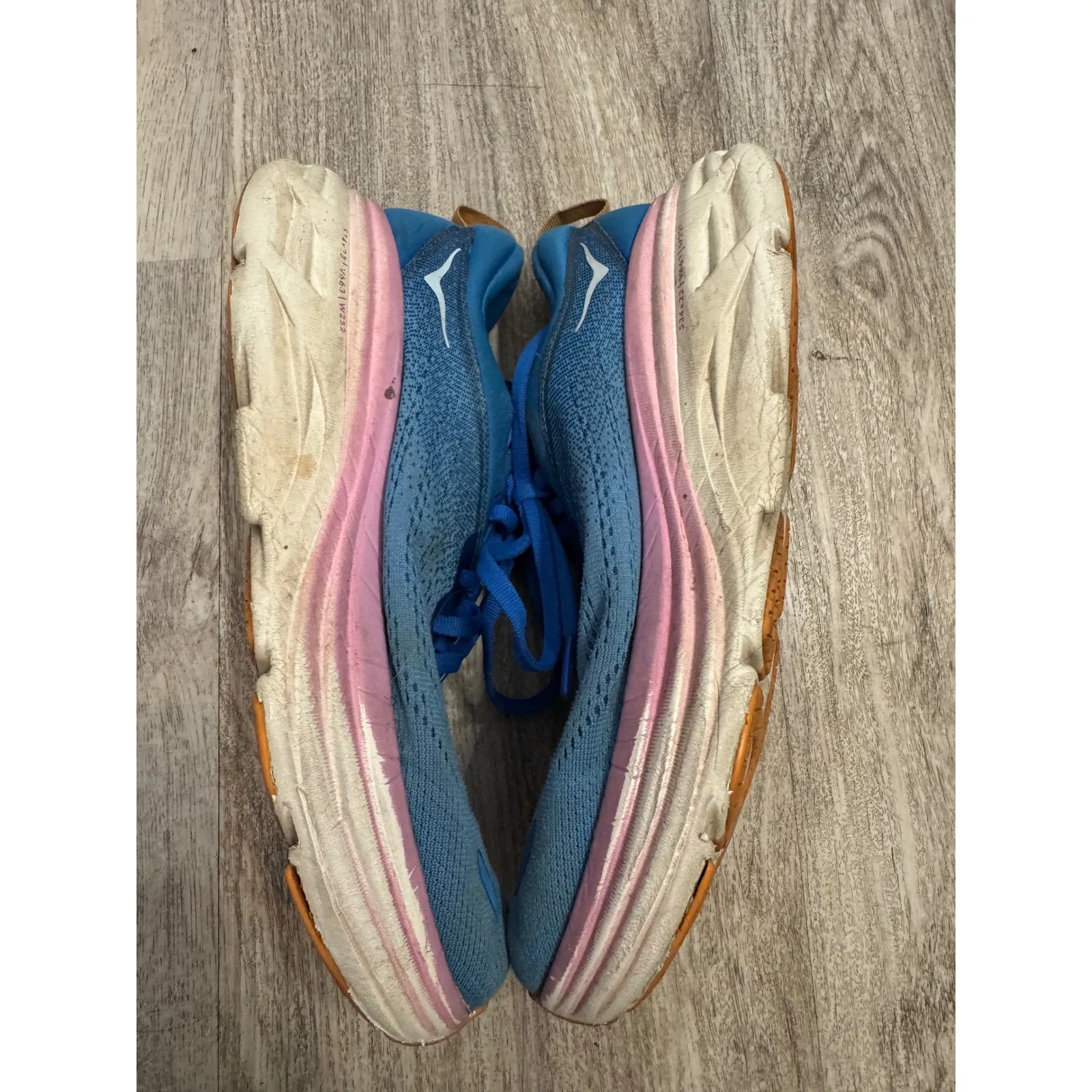 Hoka Bondi 8 Women Blue Pink Running Shoes Athletic Sneakers Size 8D - Image 5