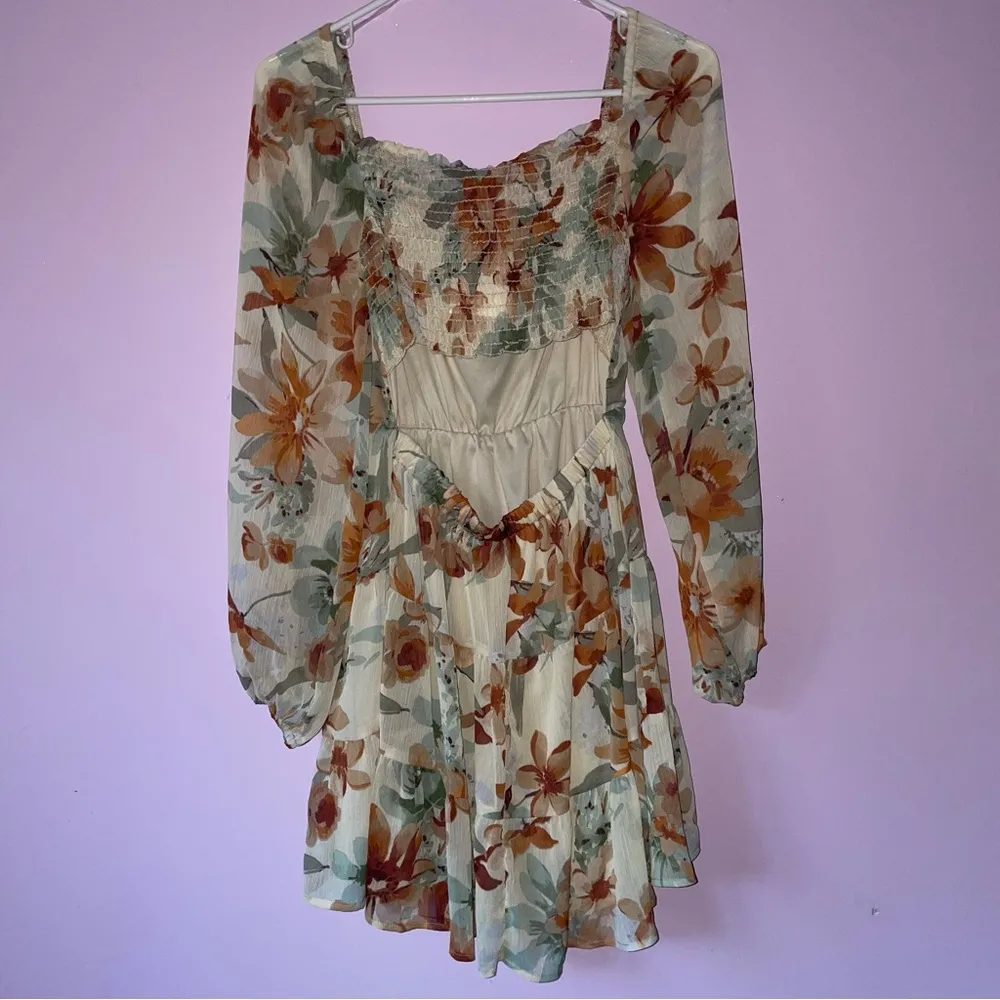 Lush Size Small Layla Mini Dress Babydoll Boho Floral Tiered Skirt Cottage - Image 9