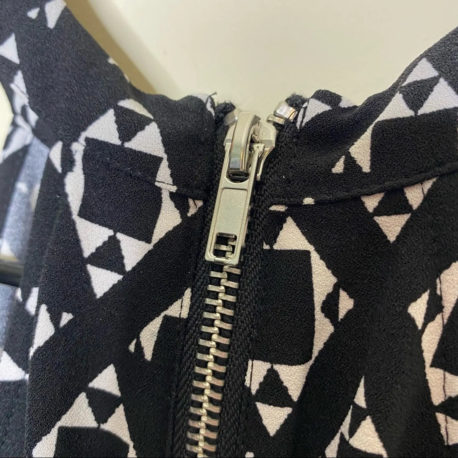 Y2K H&M Coachella Maxi Dress Fringe Geometric Print Black White Womens Size XS - Image 5