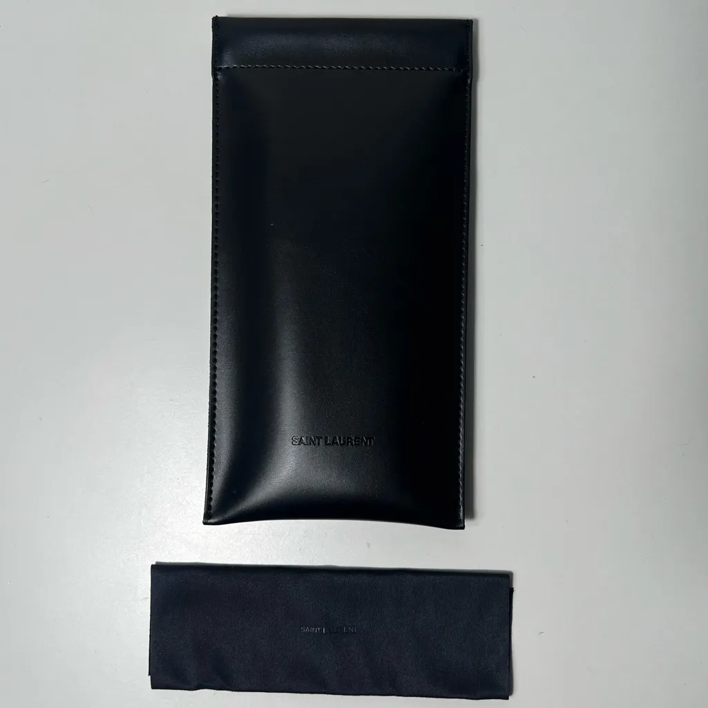 Yves Saint Laurent YSL Eye Glasses Sunglasses Soft Case and Cleaning Cloth Black - Image 4