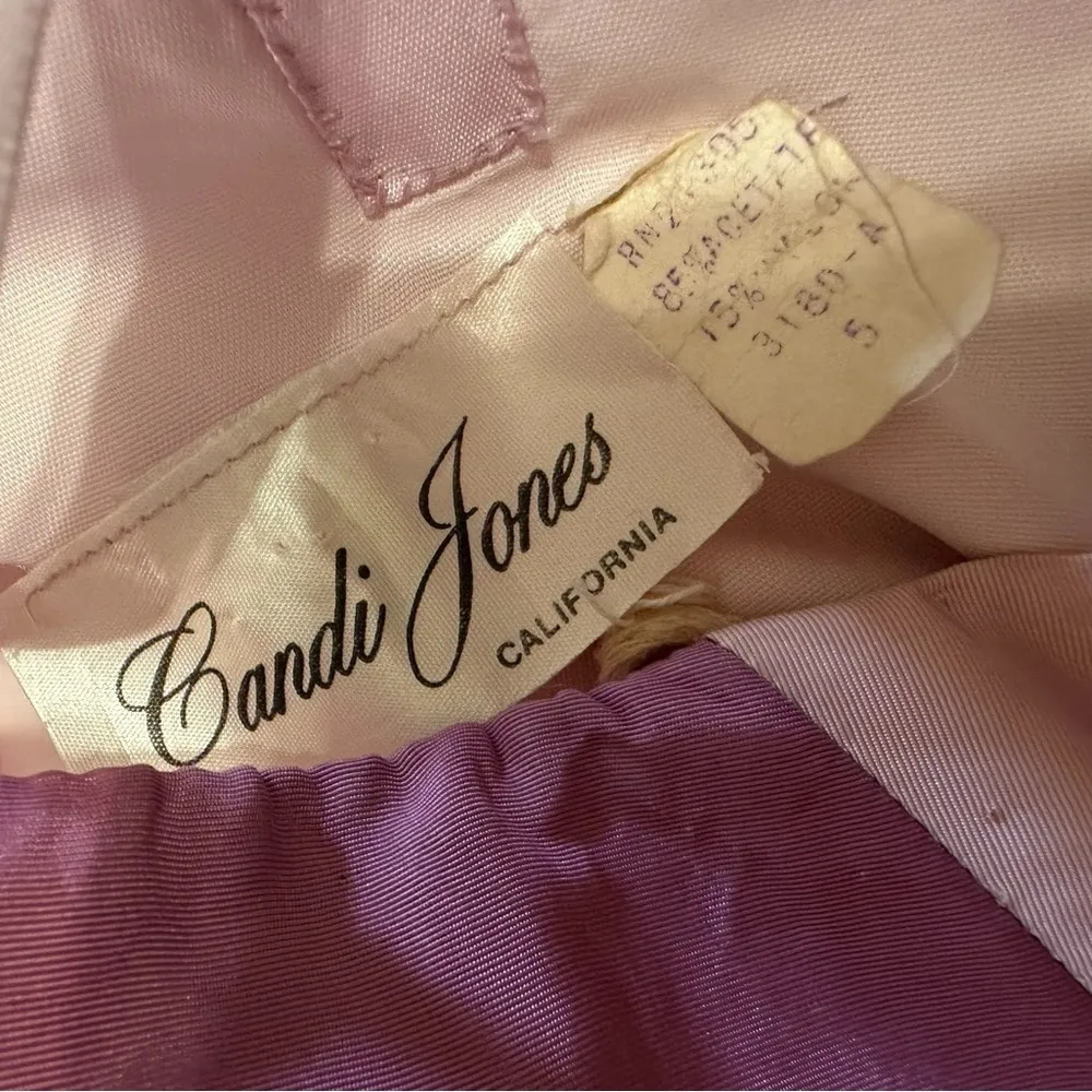 Vintage 1950's Candi Jones Cali Party Prom DRESS Gown Fit & Flare Petticoat Purple Size undefined - Image 8