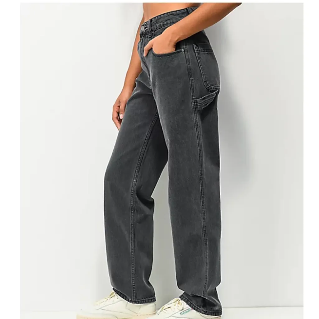 Empyre Tori 90s Size 4 Black Wash Carpenter Skate Jeans Baggy Denim Gray - Image 6