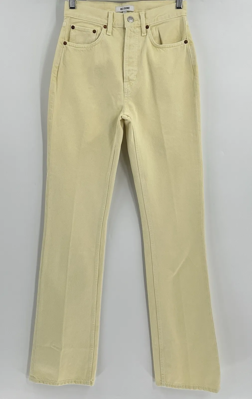 Re/Done 70s Bootcut Jeans Women's Size 25 High Rise Button Fly Maize Yellow NWT - Image 1