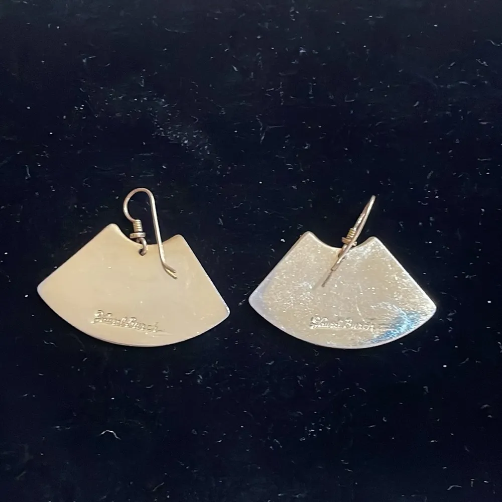 Laurel Burch Wave Vintage dangle earrings Gold - Image 4