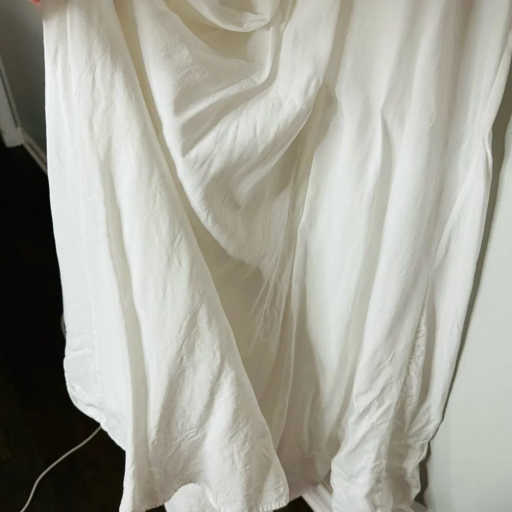 RIXO Jordyn Bridal White Halter Open Back Flowy Maxi Gown Dress Size US XS - Image 9