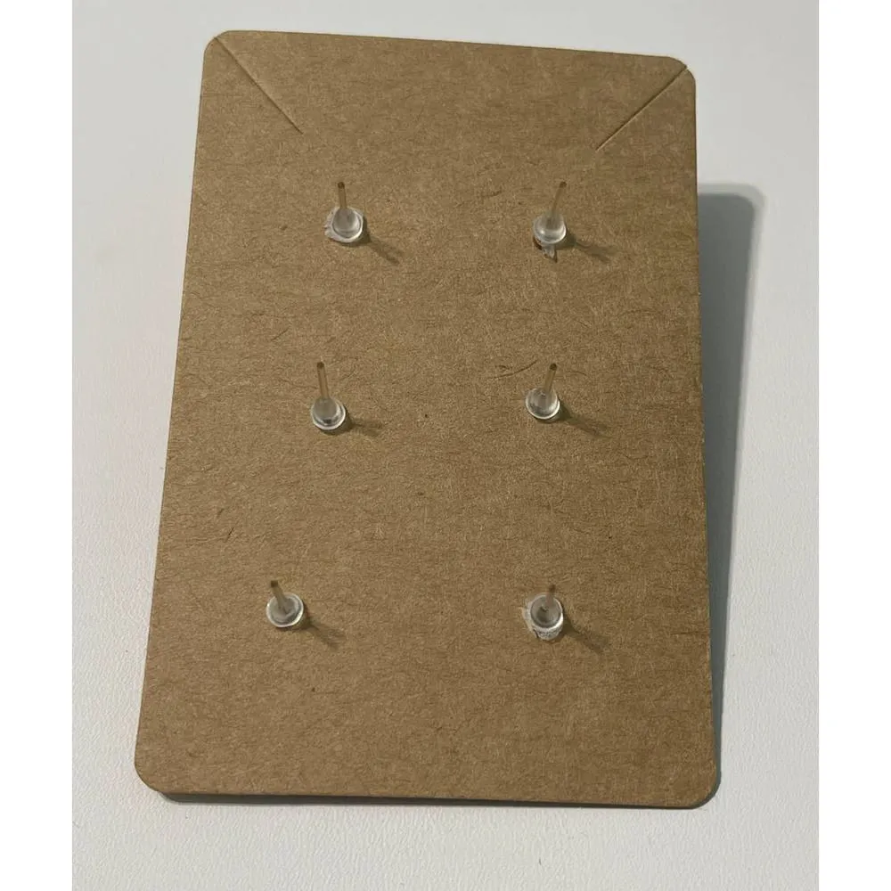 Fabric‎ Covered Button Earring Stud Set Polka Dot - Image 3