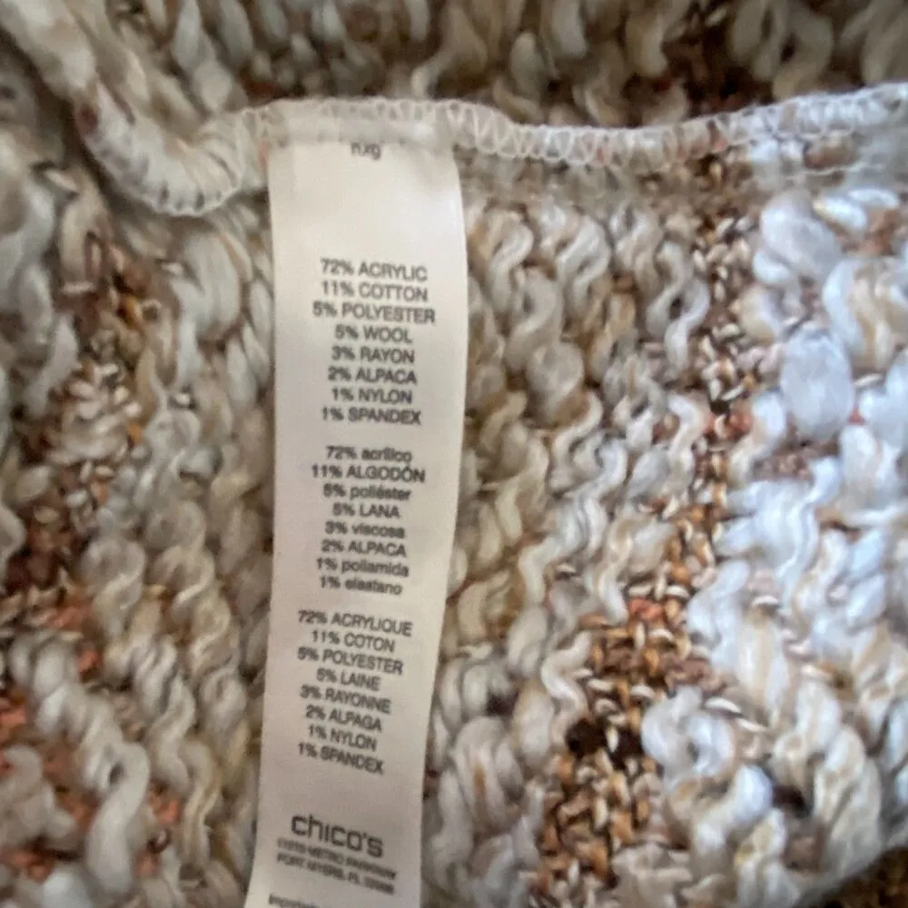 NWT Chico's Fringe Nikita Tweed Cardigan Knit Sweater With Notched Lapels 0 (S) - Image 10