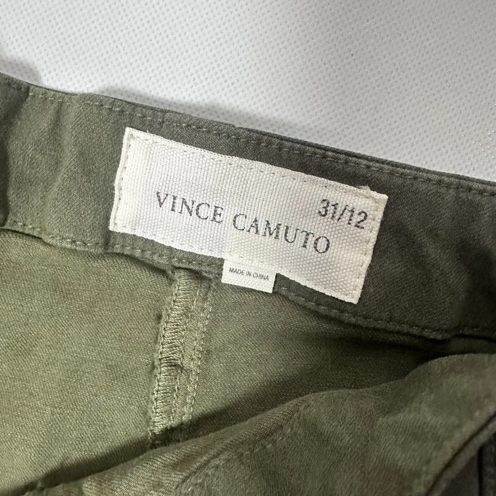 Vince Camuto Pants Womens Moto Lace Up Cuff Skinny Ankle Stretch Green Size 12 - Image 3