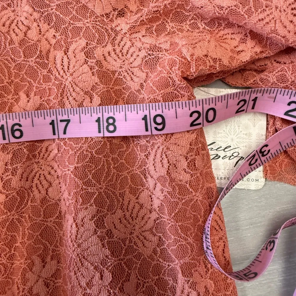 Free People Emily Lace size Medium off the shoulder cottagecore NWT savannah Red - Image 7