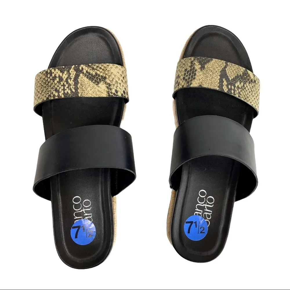 Franco Sarto Snake Print Espadrille Slide Sandals - Image 2