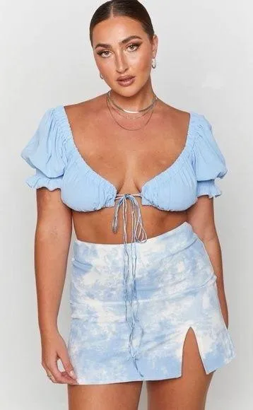 Laura Mini Skirt in Tie Dye Denim - Image 5