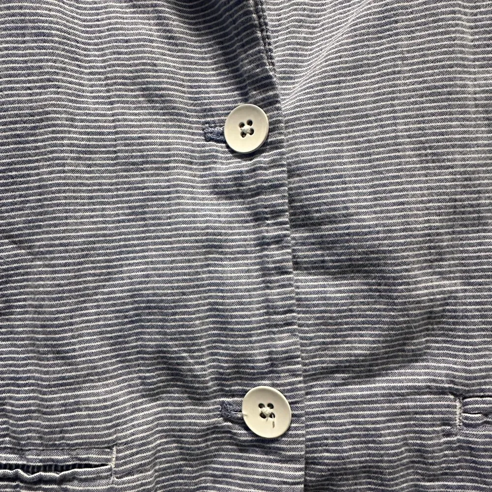 Gap‎ Women's Cotton Blue White Striped Blazer Size 0 Career Business Casual - Image 5