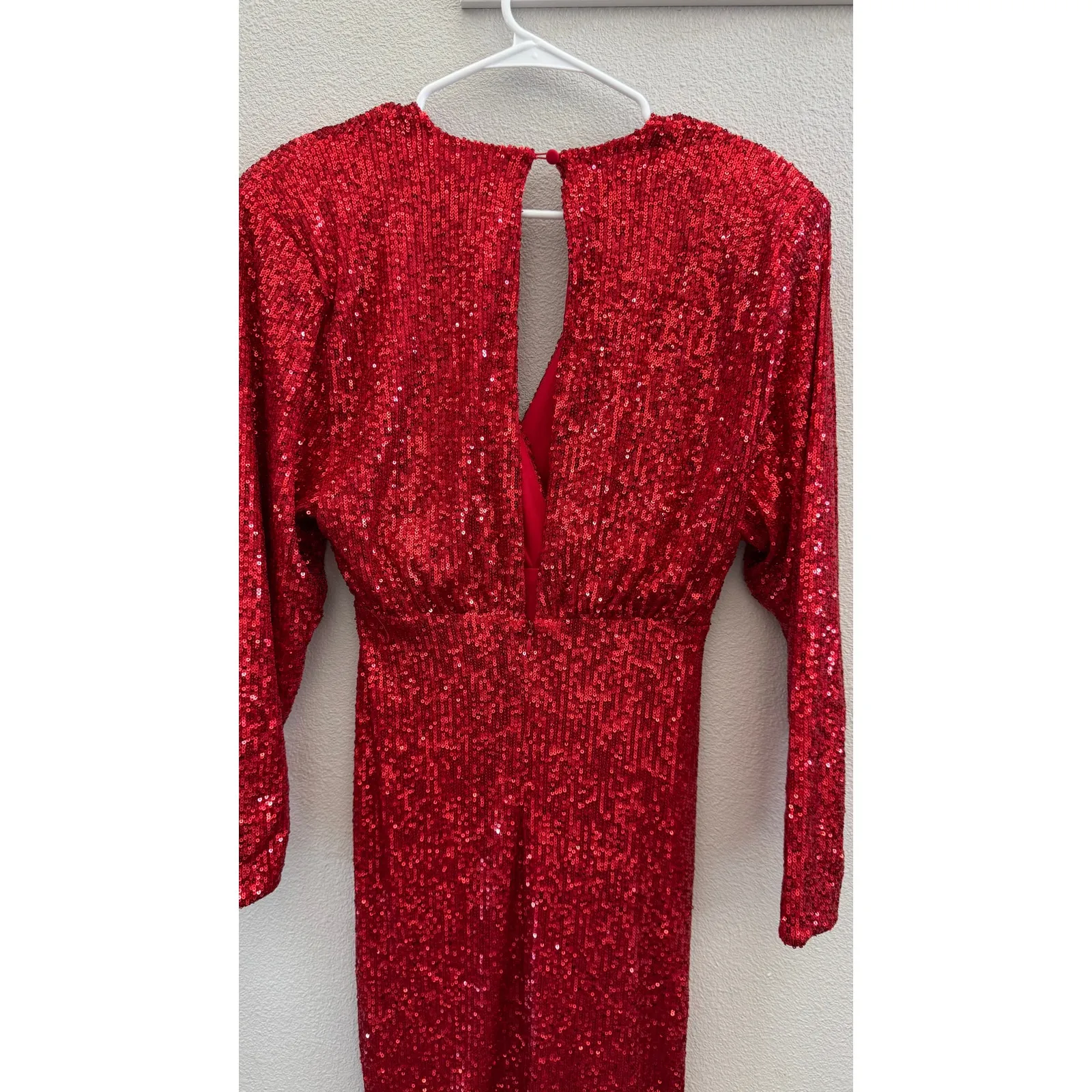 NWOT Alexia Admor Silena Surplice Midi Dress Red Sequin V - Image 7