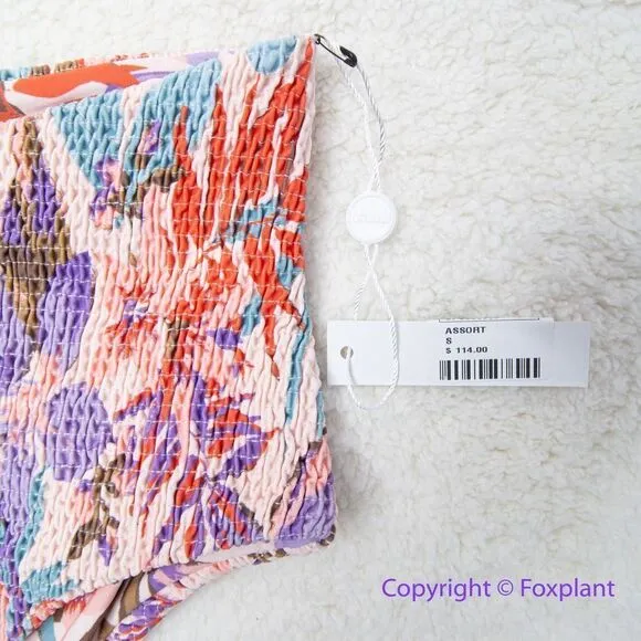 NEW Free‎ People Citrine Dakota aloha blooms floral bikini bottom, size S Purple - Image 9