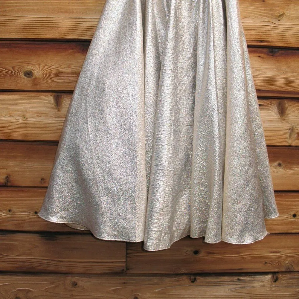 MAC DUGGAL 68350 Gold Square Neck Sleeveless A Line Dress - Image 10