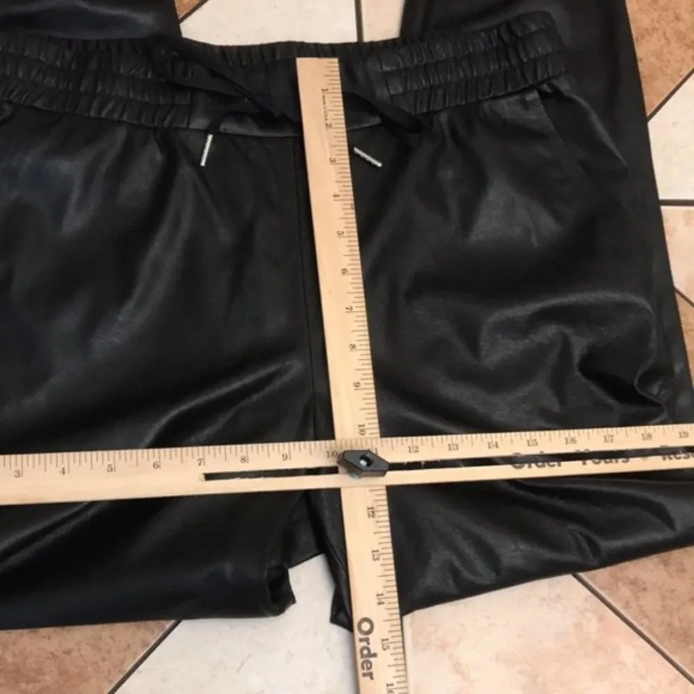 N:PHILANTHROPY ladies Black Scarlett Faux Leather Joggers Sz Large - Image 7