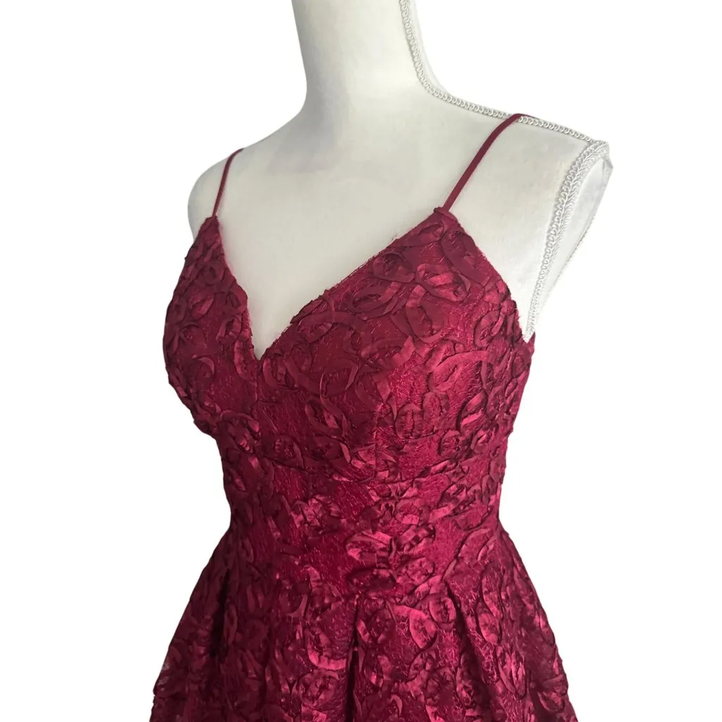 NICOLE MILLER Scarlet Rosette Detail Line Dress Size 8 - Image 4