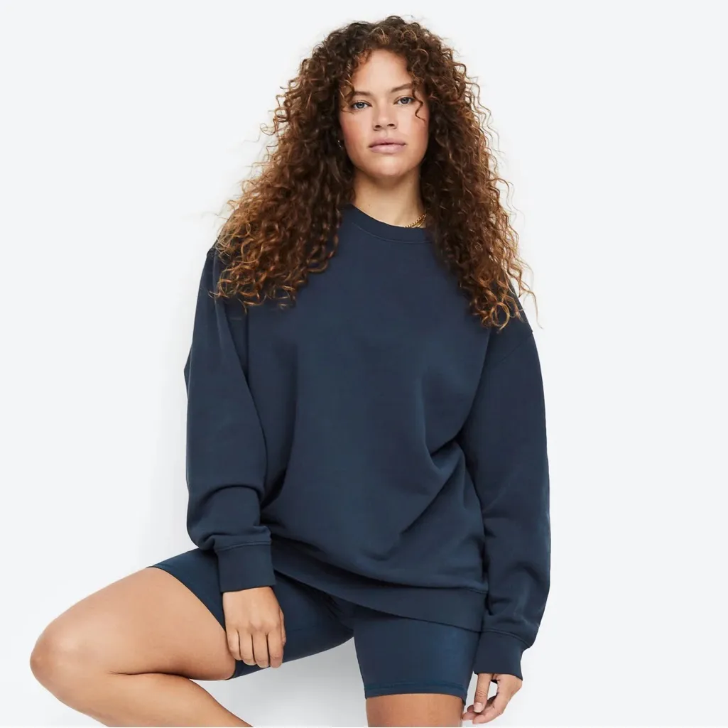 NWT Mate the Label Organic Fleece Oversized Sweatshirt in Midnight - Image 2