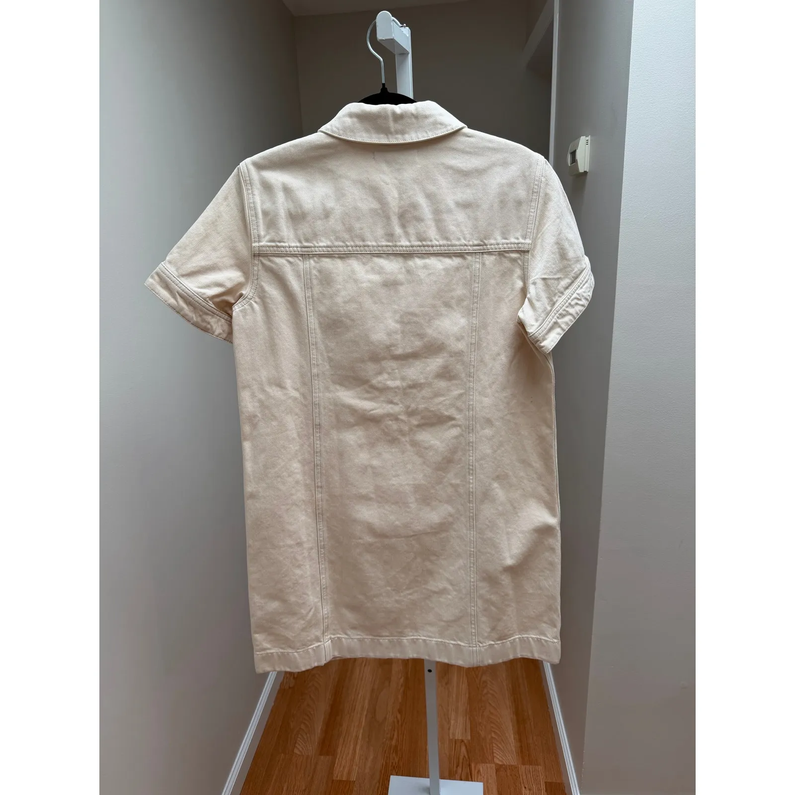 NEW NWT Veronica Beard Otto Polo Mini Dress Womens 6 Ecru Beige Denim - Image 6