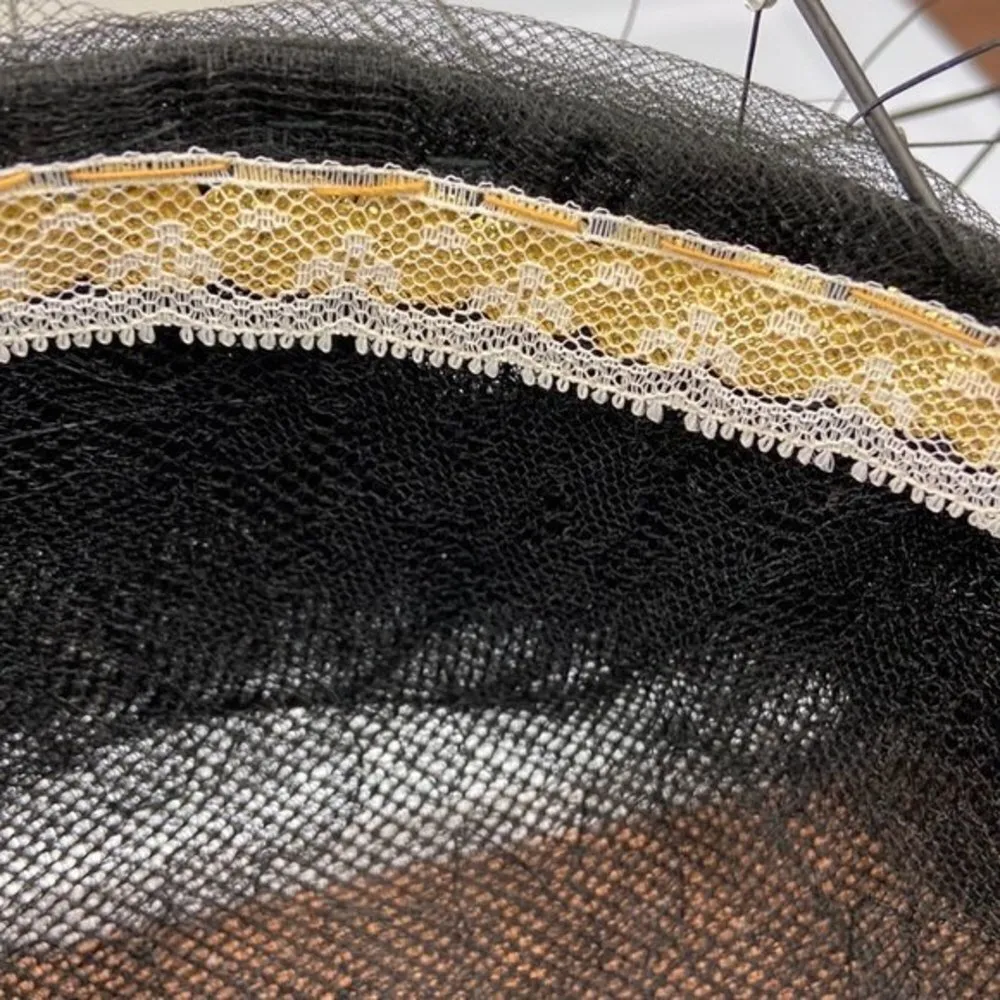 Jack McConnell Hat Vintage Feathers Rhinestones Black - Image 6