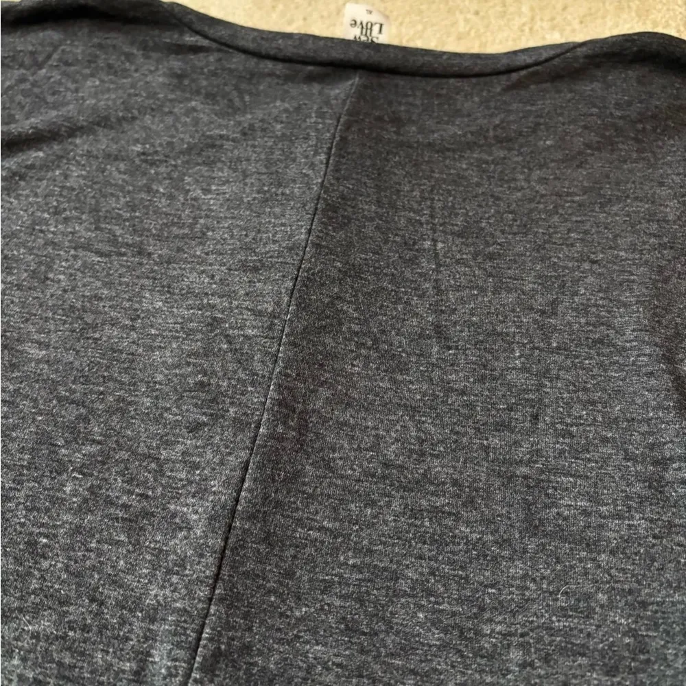 Sew In Love Charcoal Buttoned Top Gray Size XL - Image 5