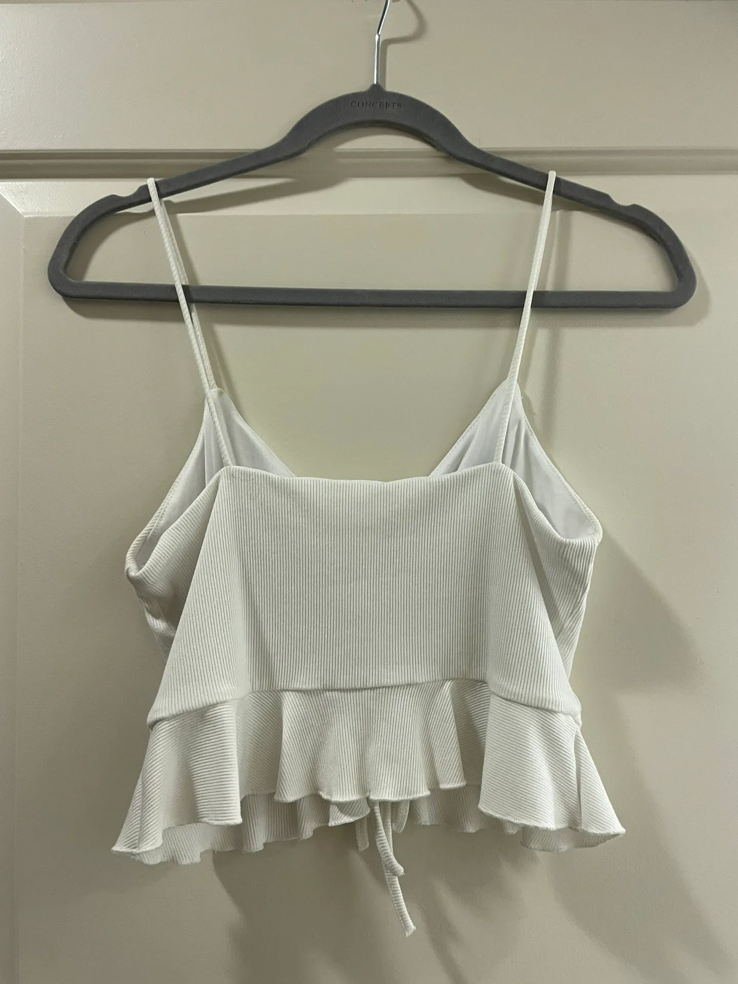 White Rib Ruffle Tank - Image 3