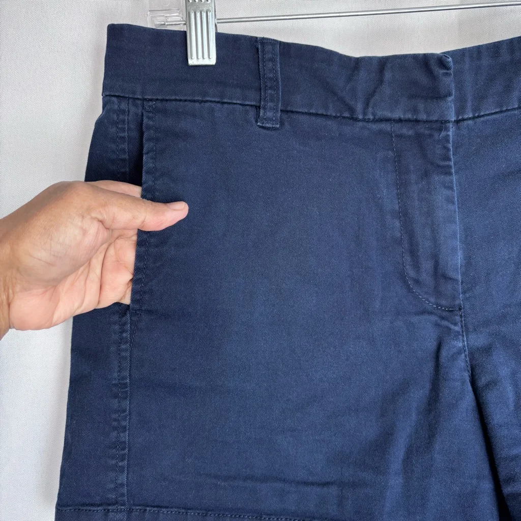 J.Crew navy blue chino shorts in a cotton blend Size 10 - Image 4