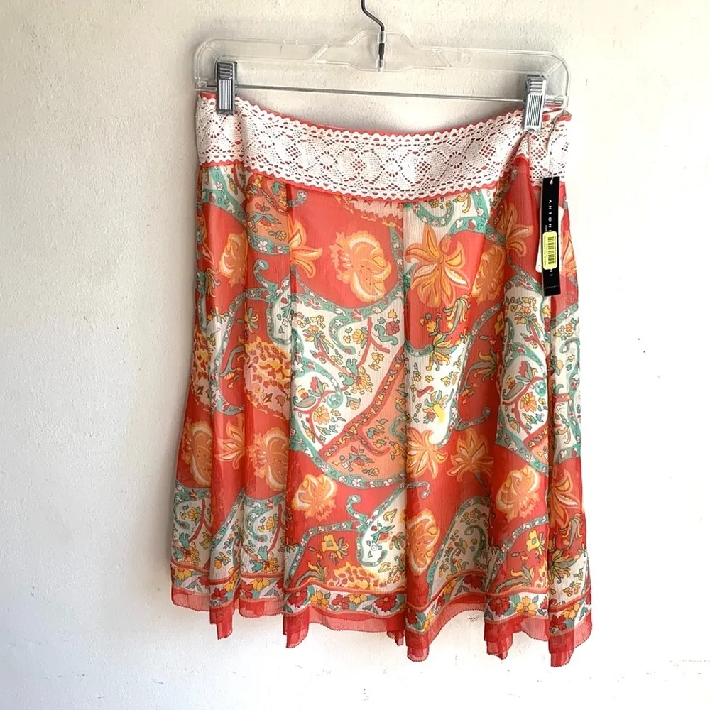 Antonio Melani Santa Fe Poppy Ibiza Silk Skirt Sz 10 NWT - Image 3