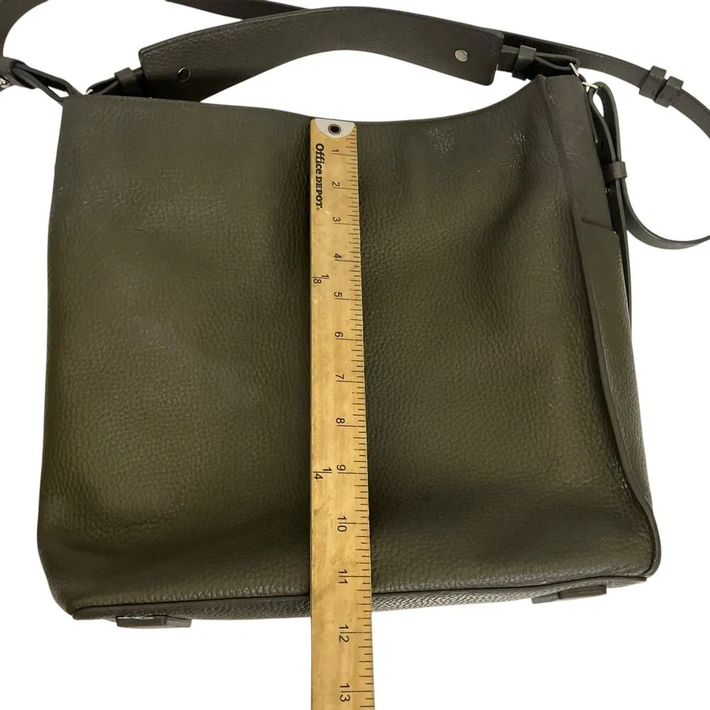 AllSaints Mast Gray Leather Shoulder Tote Bag - Image 10