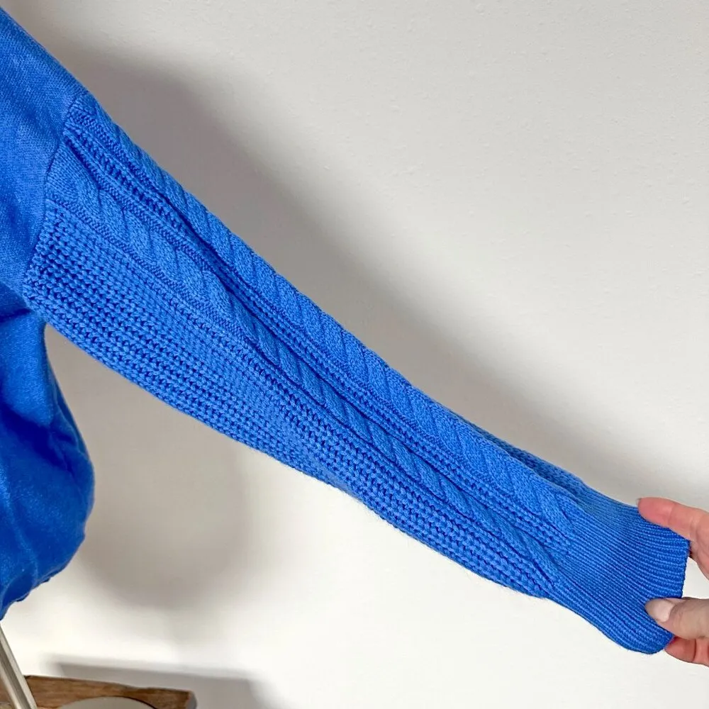 Zesica Cable Knit Sleeve Sweater Blue Size L - Image 4