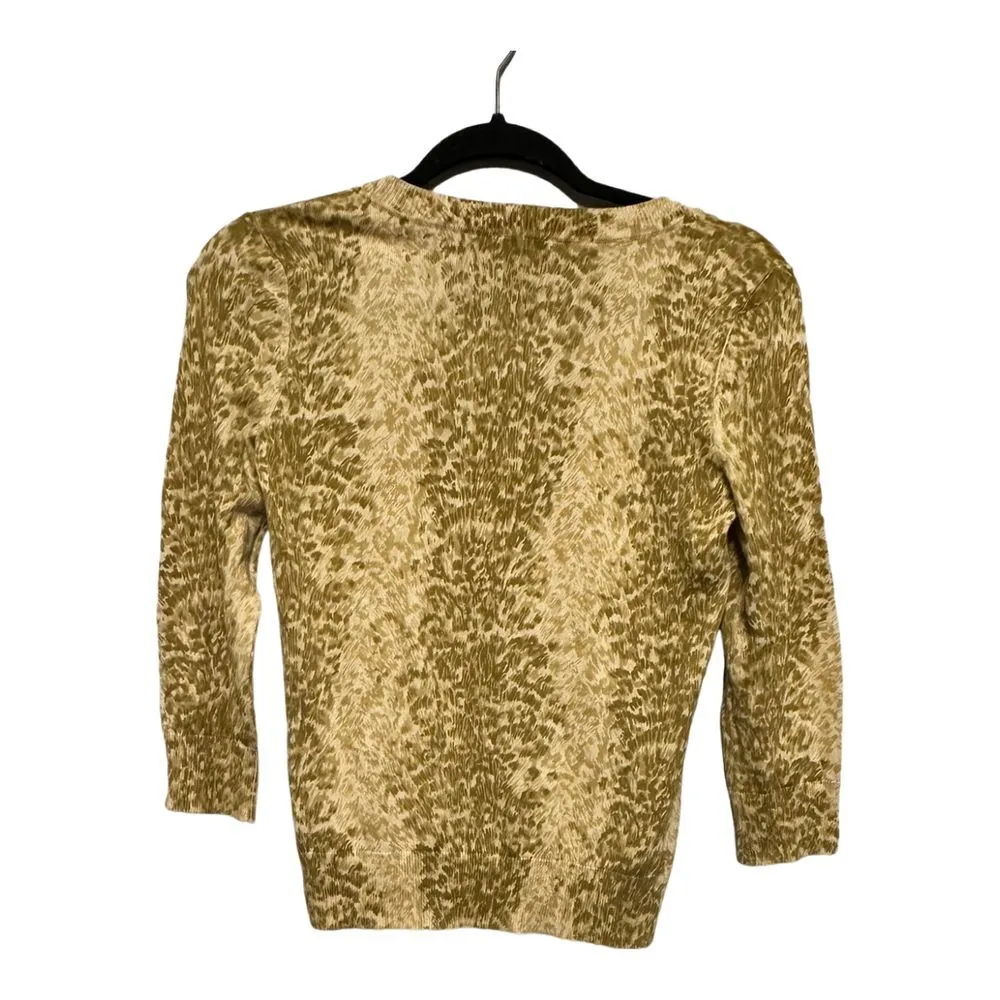 Talbots Petites NWT Animal Print Cardigan Yellow Size P (XS/S) - Image 2