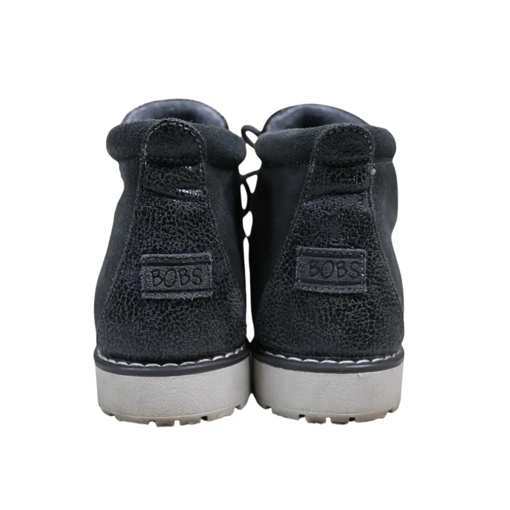 Bob's from Skechers Women's 7 Alpine Smores Leather Ankle Boot in Charcoal Gray - Image 5