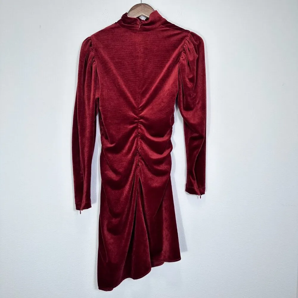 A.L.C. Marcel Long‎ Sleeve Corduroy Cocktail Dress Burnt Sienna Orange Size 2 - Image 5