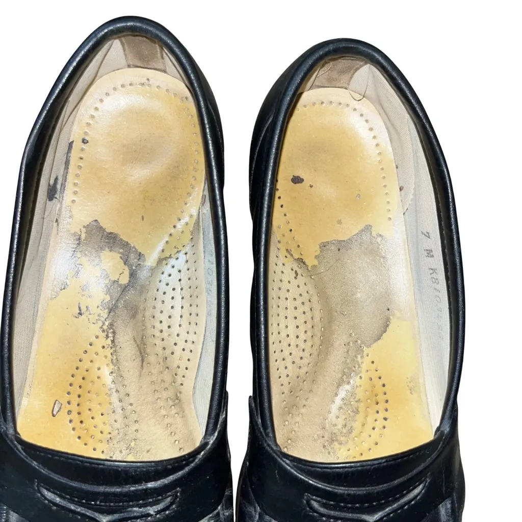 Vintage SAS Tripad Comfort Loafers Womens 7 Used Black Leather Slip On Fair - Image 6