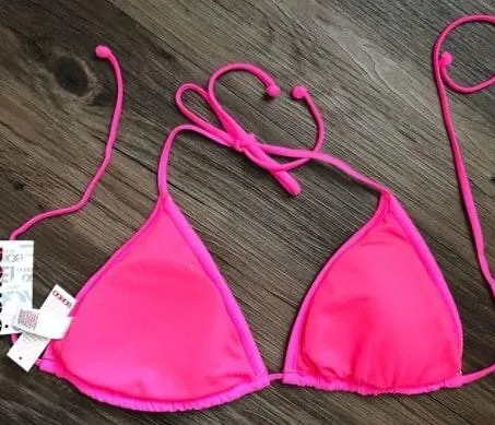 Bongo Pink Zebra Floral Triangle Bikini XL - Image 3