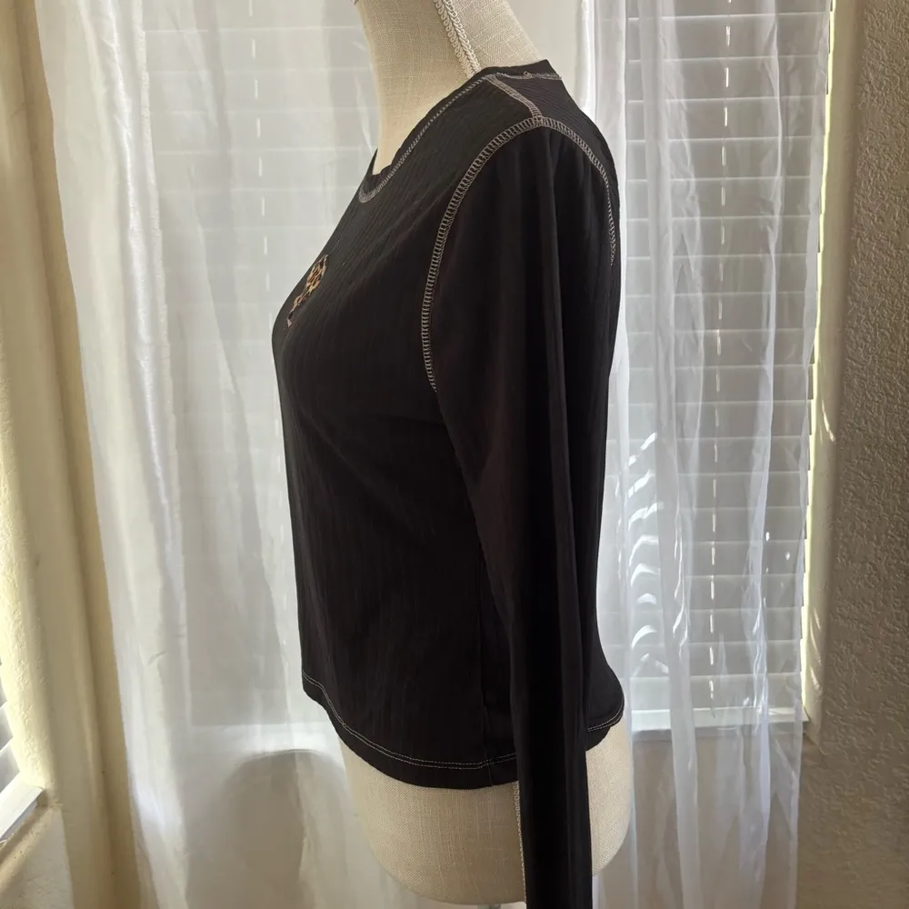 J for Justify Black Fitted Embellished Long Sleeve Tee - Image 3