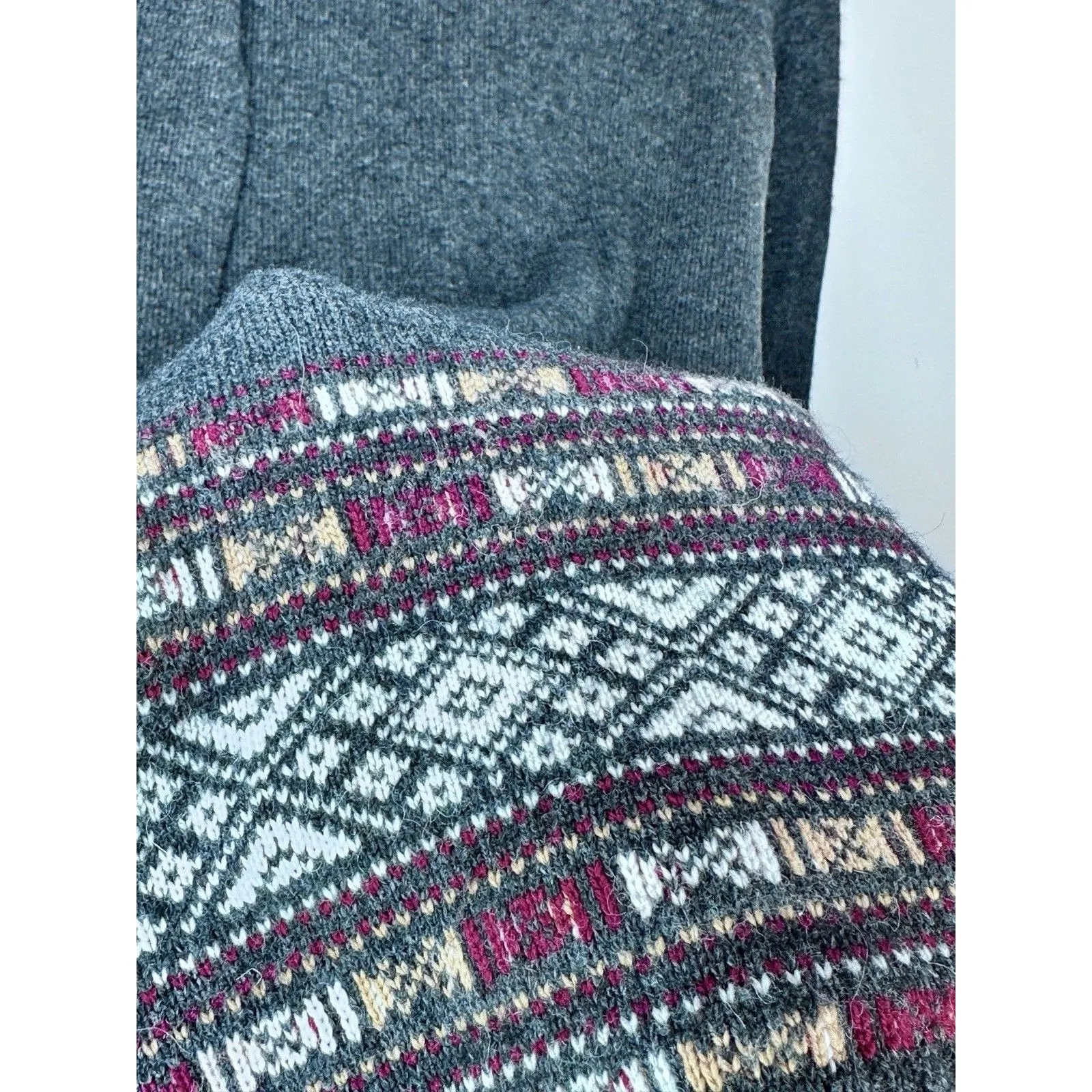 Sherpa Adventure Gear Wool/ALPACA Blend Sweater Dress Size Small Gray Aztec Red - Image 4