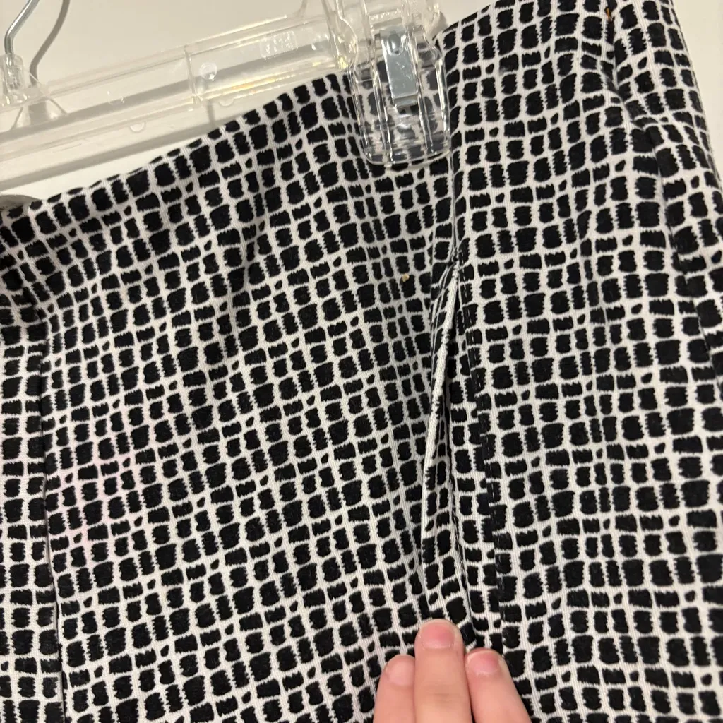 Chico's Pull On Dress‎ Pants Geometric Print black white 2 - Image 3