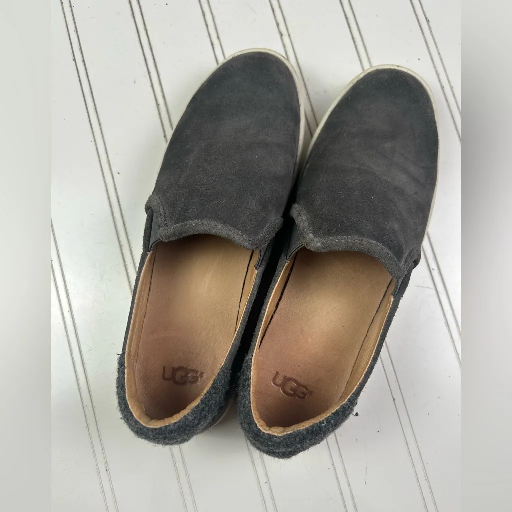 UGG Australia Cas Charcoal Gray Suede Slip-On Sneakers Women’s Size 7 - Image 10